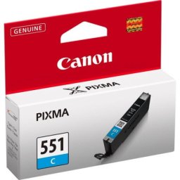 Cartus de cerneala Canon CLI-551C Cyan (6509B001, CLI551C) pentru PIXMA iP7250 iP8750 iX6850 MG5450 MG5550 MG5650 MG6350 MG6450 MG6650 MG7150 MG7550 MX725 MX925