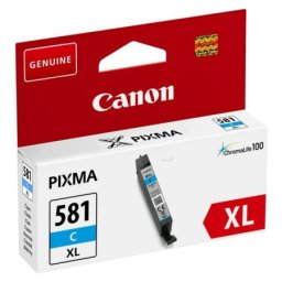 Cartus de cerneala Canon CLI-581XL C Cyan (2049C001, CLI581XLC) pentru PIXMA TR7550 TR8550 TS6150 TS6151 TS6250 TS6251 TS705 TS8150 TS8151 TS8152 TS8250 TS8251 TS8252 TS9150 TS9155 TS9550 TS9551C