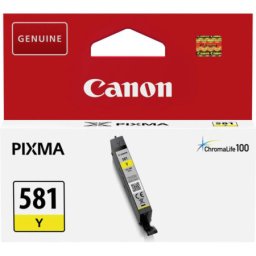 Cartus de cerneala Canon CLI-581Y Yellow (2105C001, CLI581Y) pentru PIXMA TR7550 TR8550 TS6150 TS6151 TS6250 TS6251 TS705 TS8150 TS8151 TS8152 TS8250 TS8251 TS8252 TS9150 TS9155 TS9550 TS9551C
