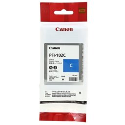 Cartus de cerneala Canon PFI-102C Cyan (0896B001, PFI102C) pentru imagePROGRAF iPF500 iPF510 iPF600 iPF605 iPF610 iPF650 iPF655 iPF700 iPF710 iPF720 iPF750 iPF755 iPF760 iPF765 iPF6000s LP17 LP24