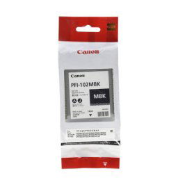 Cartus de cerneala Canon PFI-102MBK Matte Black (0894B001, PFI102MBK) pentru imagePROGRAF iPF500 iPF510 iPF600 iPF605 iPF610 iPF650 iPF655 iPF700 iPF710 iPF720 iPF750 iPF755 iPF760 iPF765 iPF6000s LP17 LP24