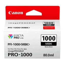 Cartus de cerneala Canon PFI-1000MBK Matte Black (0545C001, PFI1000MBK) pentru imagePROGRAF PRO 1000