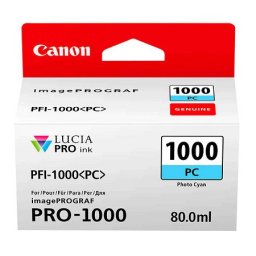 Cartus de cerneala Canon PFI-1000PC Photo Cyan (0550C001, PFI1000PC) pentru imagePROGRAF PRO 1000