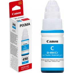 Flacon cerneala Canon GI-490C Cyan (0664C001, GI490C) pentru PIXMA G1400 G1410 G1411 G2400 G2410 G2411 G3400 G3410 G3411 G4400 G4410 G4411