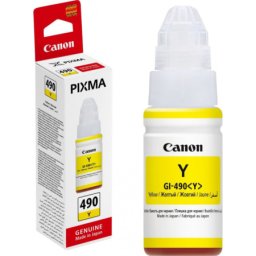 Flacon cerneala Canon GI-490Y Yellow (0666C001, GI490Y) pentru PIXMA G1400 G1410 G1411 G2400 G2410 G2411 G3400 G3410 G3411 G4400 G4410 G4411