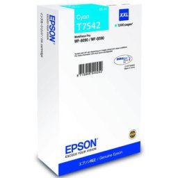 Cartus de cerneala original Epson T7542 Cyan (C13T754240) pentru WorkForce Pro WF 8090D3TWC 8090DTW Workforce 8090DTWC 8090DW 8590D3TWFC 8590DTWF 8590DTWFC 8590DWF