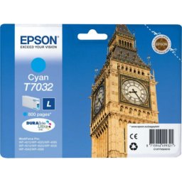 Cartus de cerneala original Epson T7032 Cyan (C13T70324010) pentru WorkForce Pro WP 4015DN 4025DW 4095DN6 4515DN 4525DNF 4535DWF 4545DTWF 4595DNF 4595DNF6