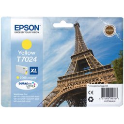 Cartus de cerneala original Epson T7024 Yellow (C13T70244010) pentru WorkForce Pro WP 4015DN 4025DW 4095DN6 4515DN 4525DNF 4535DWF 4545DTWF 4595DNF 4595DNF6