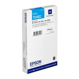 Cartus de cerneala original Epson T04B2 Cyan (C13T04B240) pentru WorkForce Pro WF C8190 C8190D3TWC C8190DTW C8190DTWC C8190DW C8610 C8610DWF C8690 C8690D3TWFC C8690DTWF C8690DTWFC C8690DWF