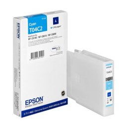 Cartus de cerneala original Epson T04C2 Cyan (C13T04C240) pentru WorkForce Pro WF C8190 C8190D3TWC C8190DTW C8190DTWC C8190DW C8610 C8610DWF C8690 C8690D3TWFC C8690DTWF C8690DTWFC C8690DWF
