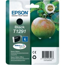 Cartus de cerneala original Epson T1291 Black (C13T12914010) pentru Stylus BX630FW BX935FWD Office B42WD BX525WD BX535WD BX625FWD BX635FWD BX925FWD SX525WD SX535WD SX620FW WorkForce WF 3010DW 3520DWF 3530DTWF 3540DTWF Pro 7015 7515 7525 BX305F BX305FW Plu