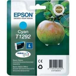 Cartus de cerneala original Epson T1292 Cyan (C13T12924010) pentru Stylus BX630FW BX935FWD Office B42WD BX525WD BX535WD BX625FWD BX635FWD BX925FWD SX525WD SX535WD SX620FW WorkForce WF 3010DW 3520DWF 3530DTWF 3540DTWF Pro 7015 7515 7525 BX305F BX305FW Plus
