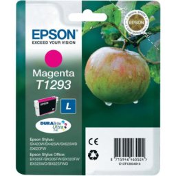 Cartus de cerneala original Epson T1293 Magenta (C13T12934010) pentru Stylus BX630FW BX935FWD Office B42WD BX525WD BX535WD BX625FWD BX635FWD BX925FWD SX525WD SX535WD SX620FW WorkForce WF 3010DW 3520DWF 3530DTWF 3540DTWF Pro 7015 7515 7525 BX305F BX305FW P
