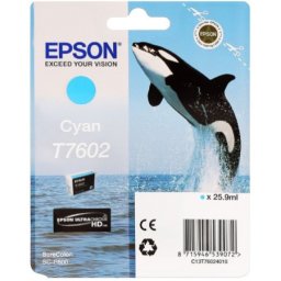 Cartus de cerneala original Epson T7602 Cyan (C13T760240) pentru SureColor SC P600