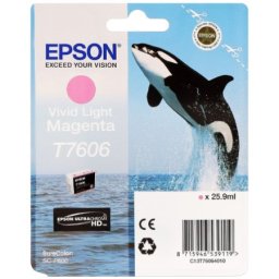 Cartus de cerneala original Epson T7606 Vivid Light Magenta (C13T760640) pentru SureColor SC P600