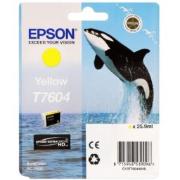 Cartus de cerneala original Epson T7604 Yellow (C13T760440) pentru SureColor SC P600