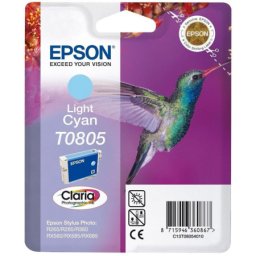 Cartus de cerneala original Epson T0805 Light Cyan (C13T080540) pentru Stylus Photo P50 PX650 PX660 PX700W PX710W PX720WD PX730WD PX800FW PX810FW PX820FWD PX830FWD R265 R285 R360 RX560 RX585 RX685