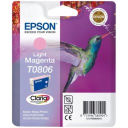 Cartus de cerneala original Epson T0806 Light Magenta (C13T080640) pentru Stylus Photo P50 PX650 PX660 PX700W PX710W PX720WD PX730WD PX800FW PX810FW PX820FWD PX830FWD R265 R285 R360 RX560 RX585 RX685
