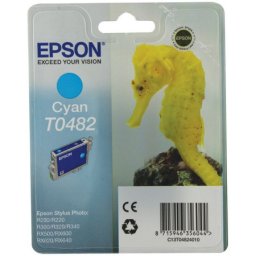 Cartus de cerneala original Epson T0482 Cyan (C13T048240) pentru Stylus Photo R200 R220 R300 R300M R320 R330 R340 R350 RX300 RX320 RX500 RX600 RX620 RX640