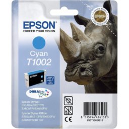 Cartus de cerneala original Epson T1002 Cyan (C13T100240) pentru Stylus Office B1100 BX310FN B40W BX600FW BX610FW SX600FW SX610FW SX510 SX515W
