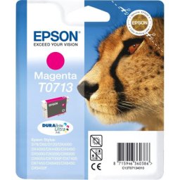 Cartus de cerneala original Epson T0713 Magenta (C13T07134010) pentru Stylus BX3450 CX4300 D120 Network Edition D5050 D78 D92 DX400 DX4000 DX4050 DX4400 DX4450 DX5000 DX5050 DX6000 DX6050 DX7000F DX7400 DX7450 DX8400 DX8450 DX9400 DX9400F Office BX300F BX