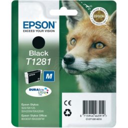 Cartus de cerneala original Epson T1281 Black (C13T12814010) pentru Stylus Office BX305F BX305FW Plus S22 SX125 SX130 SX230 SX235W SX420W SX425W SX430W SX435W SX438W SX440W SX445W SX445WE