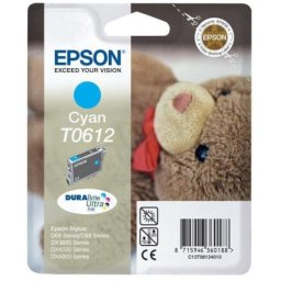 Cartus de cerneala original Epson T0612 Cyan (C13T06124010) pentru Stylus D68 Photo Edition D88 DX3800 DX3850 DX4200 DX4250 DX4800 DX4850