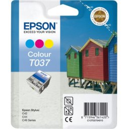 Cartus de cerneala original Epson T037 Color (C13T03704010) pentru Stylus C42 Plus C42+ C42S C42SX C42UX C44 C44+ C44UX C46