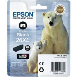 Cartus de cerneala original Epson 26XL Photo Black (C13T26314010) pentru Expression Home XP 510 520 600 605 610 615 620 625 700 710 720 800 810 820