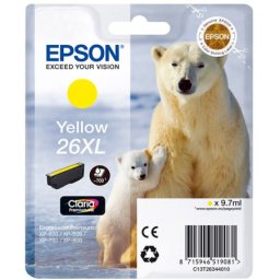 Cartus de cerneala original Epson 26XL Yellow (C13T26344010) pentru Expression Home XP 510 520 600 605 610 615 620 625 700 710 720 800 810 820