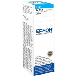 Flacon cerneala original Epson T6732 Cyan (C13T67324A) pentru EcoTank L1800 L800 L805 L810 L850