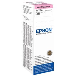 Flacon cerneala original Epson T6736 Light Magenta (C13T67364A) pentru EcoTank L1800 L800 L805 L810 L850