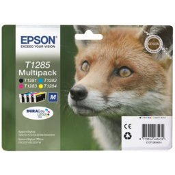 Set cartuse de cerneala originale Epson T1285 Multipack (C13T12854010) pentru Stylus Office BX305F BX305FW Plus S22 SX125 SX130 SX230 SX235W SX420W SX425W SX430W SX435W SX438W SX440W SX445W SX445WE