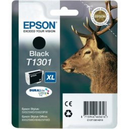Cartus de cerneala original Epson T1301 Black (C13T13014010) pentru Stylus BX630FW BX935FWD Office B42WD BX525WD BX535WD BX625FWD BX635FWD BX925FWD SX525WD SX535WD SX620FW WorkForce WF 3010DW 3520DWF 3530DTWF 3540DTWF Pro 7015 7515 7525