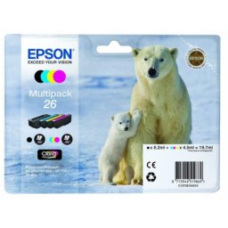 Set cartuse de cerneala originale Epson 26 Multipack (C13T26164010) pentru Expression Home XP 510 520 600 605 610 615 620 625 700 710 720 800 810 820