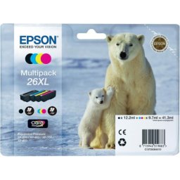 Set cartuse de cerneala originale Epson 26XL Multipack (C13T26364010) pentru Expression Home XP 510 520 600 605 610 615 620 625 700 710 720 800 810 820