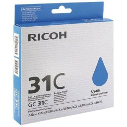 Cartus de gel original Ricoh GC 31C Cyan (405689, GC-31C) pentru Aficio GX e2600 e3300N e3350N e5550N e7700N