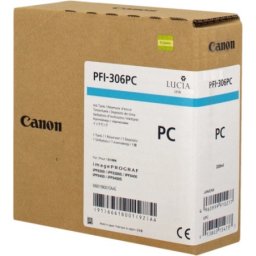 Cartus de cerneala Canon PFI-306PC Photo Cyan (6661B001, PFI306PC) pentru imagePROGRAF iPF8300 iPF8300S iPF8400 iPF8400S iPF8400SE IPF9400 IPF9400S
