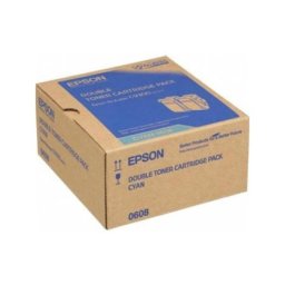 Cartus de toner x2 (15K) Epson 0608 Double Pack Cyan (C13S050608) pentru AcuLaser (AL) C9300 C9300D2TN C9300D3TNC C9300DN C9300DTN C9300N C9300TN
