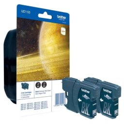 Set cartuse de cerneala Brother LC 1100 Black (x2) (LC-1100BKBP2, LC1100BKBP2) pentru DCP 385C 395CN 585CW 6690CW J715W MFC 490CW 5490CN 5890CN 5895CW 6490 6490CW 6890CDW 990CW J615W