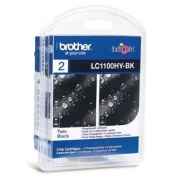 Set cartuse de cerneala Brother LC 1100HY Black (x2) (LC-1100HYBKBP2, LC1100HYBKBP2) pentru DCP 385C 395CN 585CW 6690CW J715W MFC 490CW 5490CN 5890CN 5895CW 6490 6490CW 6890CDW 990CW J615W