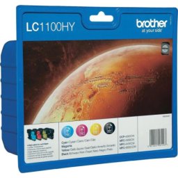 Set cartuse de cerneala Brother LC 1100HY VALBP (LC-1100HYVALBP, LC1100HYVALBP) pentru DCP 385C 395CN 585CW 6690CW J715W MFC 490CW 5490CN 5890CN 5895CW 6490 6490CW 6890CDW 990CW J615W