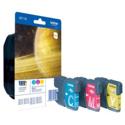 Set cartuse de cerneala Brother LC 1100 CMY (LC-1100RBWBP, LC1100RBWBP) pentru DCP 385C 395CN 585CW 6690CW J715W MFC 490CW 5490CN 5890CN 5895CW 6490 6490CW 6890CDW 990CW J615W