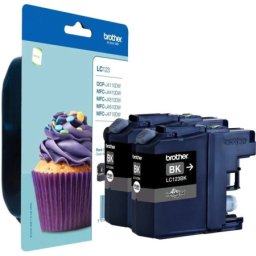 Set cartuse de cerneala Brother LC 123 Black (x2) (LC-123BKBP2, LC123BKBP2) pentru DCP J132W J152W J172W J552DW J752DW J4110DW MFC J245 J470DW J650DW J870DW J4410DW J4510DW J4610DW J4710DW J6520DW J6720DW J6920DW