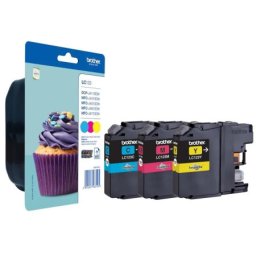 Set cartuse de cerneala Brother LC 123 CMY (LC-123RBWBP, LC123RBWBP) pentru DCP J132W J152W J172W J552DW J752DW J4110DW MFC J245 J470DW J650DW J870DW J4410DW J4510DW J4610DW J4710DW J6520DW J6720DW J6920DW