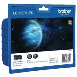 Set cartuse de cerneala Brother LC 1280XL Black (x2) (LC-1280XLBKBP2, LC1280XLBKBP2) pentru MFC J5910DW J6510DW J6710DW J6910DW