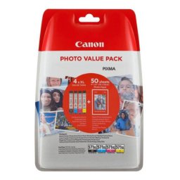 Set cartuse de cerneala Canon CLI-571XL KCMY +50 Photo (0332C005, CLI571XL CMYK) pentru PIXMA MG5750 MG5751 MG5752 MG5753 MG6850 MG6851 MG6852 MG6853 MG7750 MG7751 MG7752 MG7753 TS5050 TS5051 TS5053 TS5055 TS6050 TS6051 TS6052 TS8050 TS8051 TS8052 TS8053 