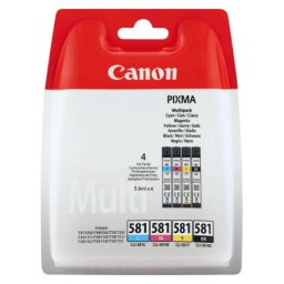 Set cartuse de cerneala Canon CLI-581 KCMY (2103C004, CLI581KCMY) pentru PIXMA TR7550 TR8550 TS6150 TS6151 TS6250 TS6251 TS705 TS8150 TS8151 TS8152 TS8250 TS8251 TS8252 TS9150 TS9155 TS9550 TS9551C