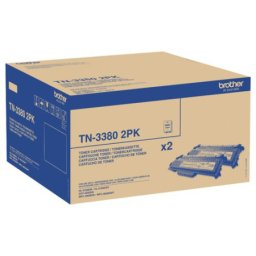 Pachet cartuse de toner (2x) Brother TN 3380 Black (TN-3380, TN3380) pentru HL 5440D 5450DN 5450DNT 5470DW 6180DW 6180DWT DCP 8110DN 8250DN MFC 8510DN 8515DN 8520DN 8950DW 8950DWT