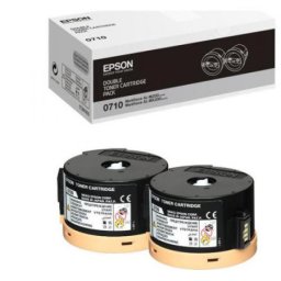 Pachet cartuse de toner (2x) Epson 0710 Double Pack Black (C13S050710) pentru WorkForce AL M200DN M200DW MX200DNF MX200DWF
